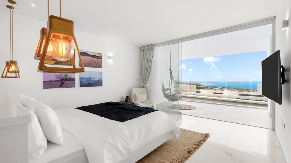 Golden Lotus - The Blossom Villa - Cosy bedroom 3 with breathtaking ocean views
